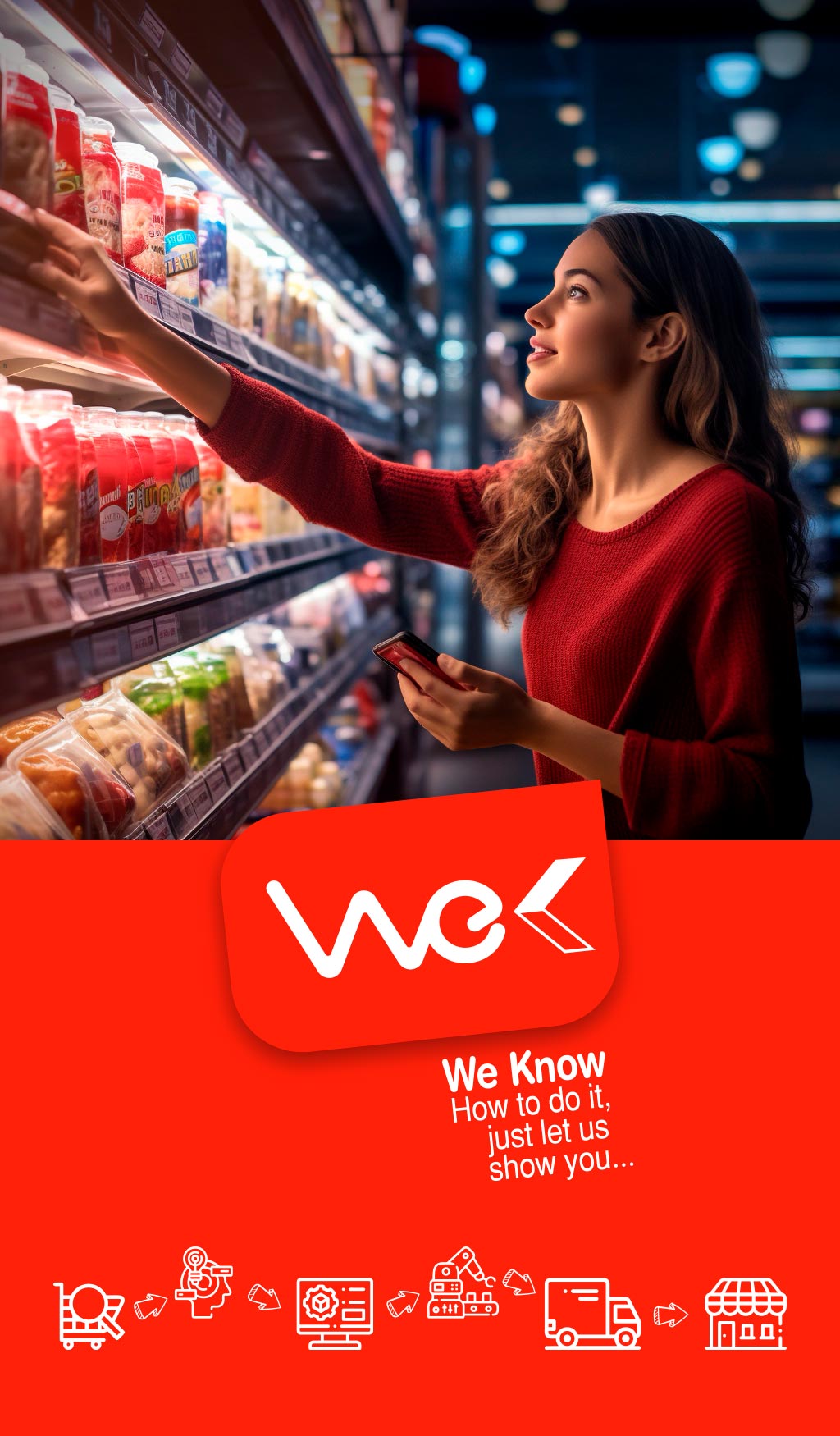 Imagen Mujer Comprando Yogurth en un Supermercado